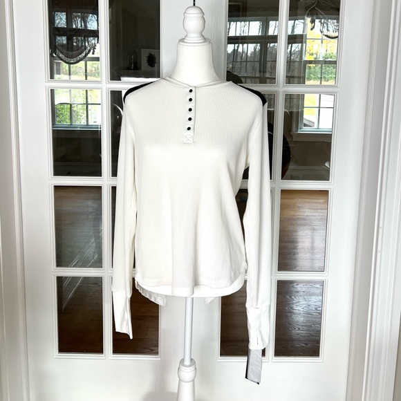 NWT Sold Out Blanc Noir Moto Henley Sz M - Picture 2 of 7